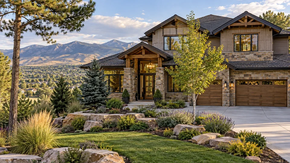 Editorial Colorado residential exterior illustrating seller planning for Living and Buying Real Estate in Candelas