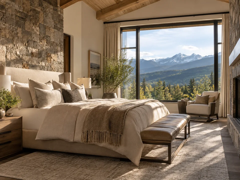 Editorial Colorado luxury-home interior illustrating buyer and private-search planning for Thornton