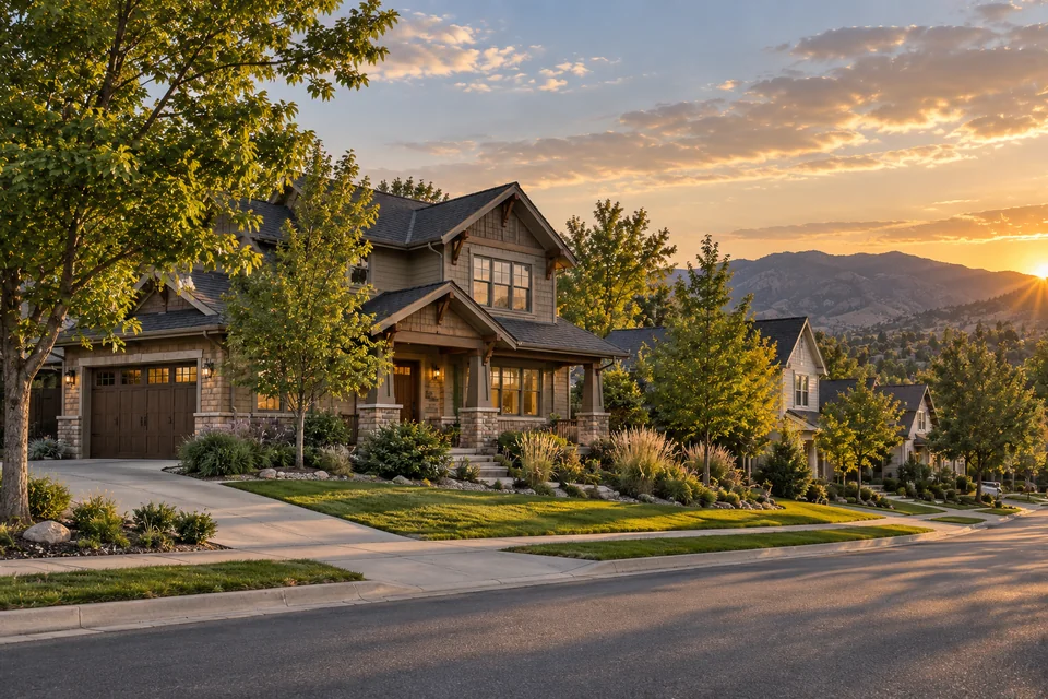 Editorial residential scene representing Arvada, Colorado