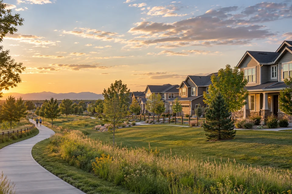Editorial residential scene representing Thornton, Colorado