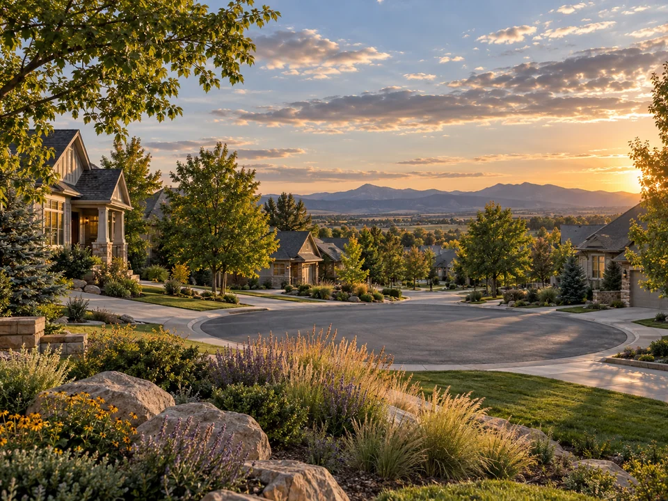 Editorial Colorado residential scene supporting legacy ridge open-space context