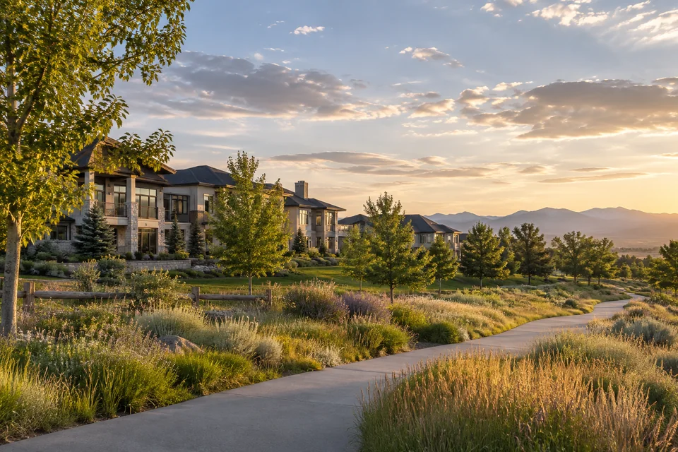 Colorado mixed-use residential neighborhood editorial image