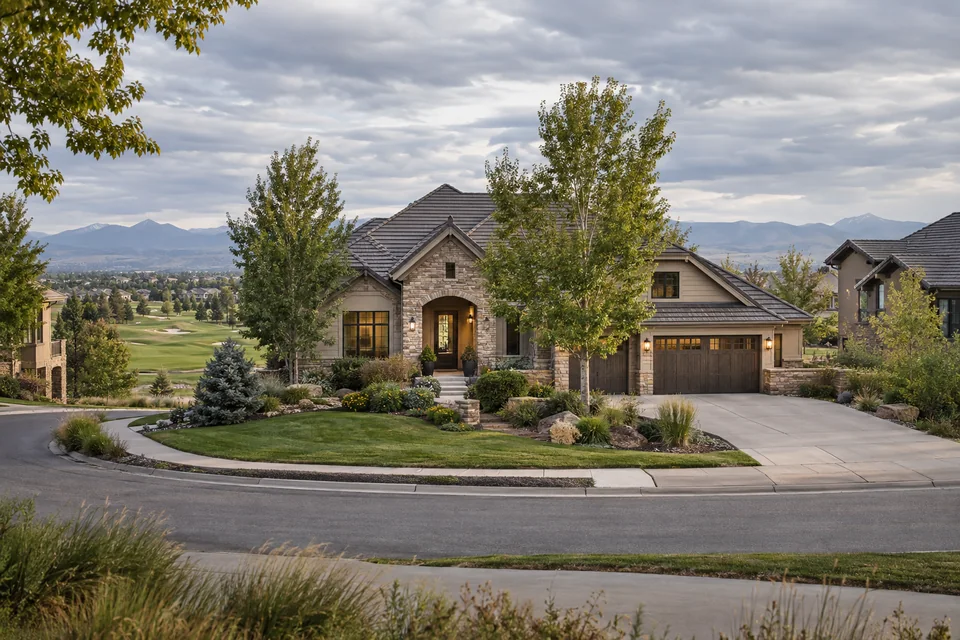 Established Colorado residential neighborhood editorial image