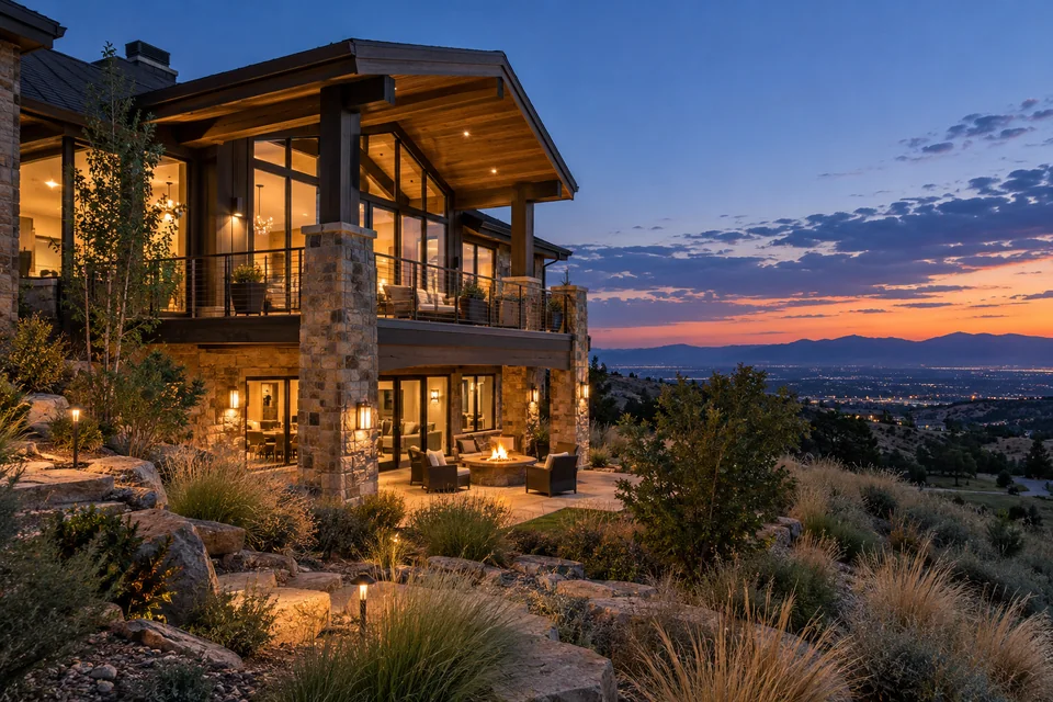 Colorado golf-adjacent residential neighborhood editorial image