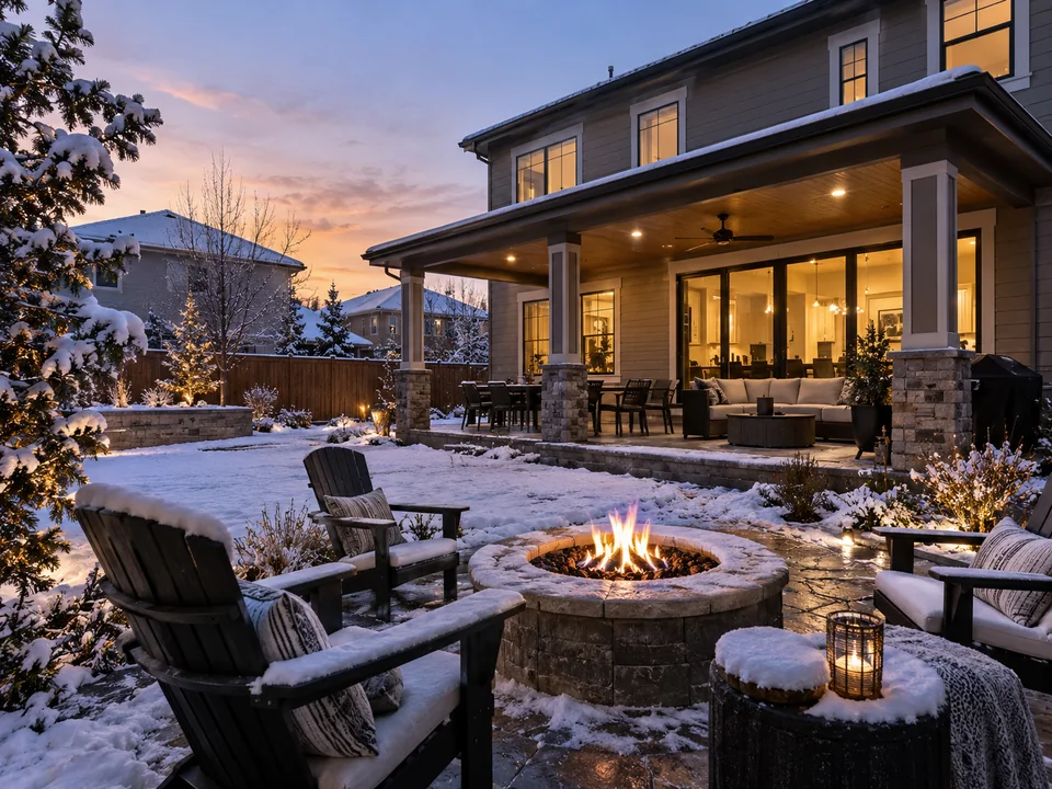 Editorial outdoor-living image illustrating Anthem Highlands lifestyle