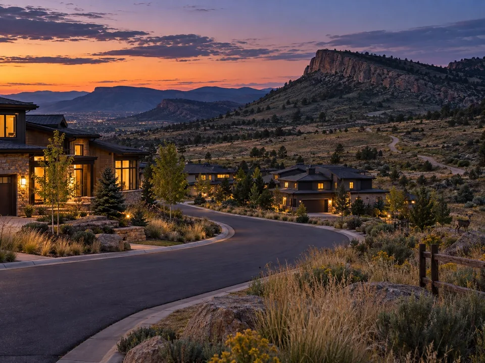 Colorado foothills neighborhood editorial image