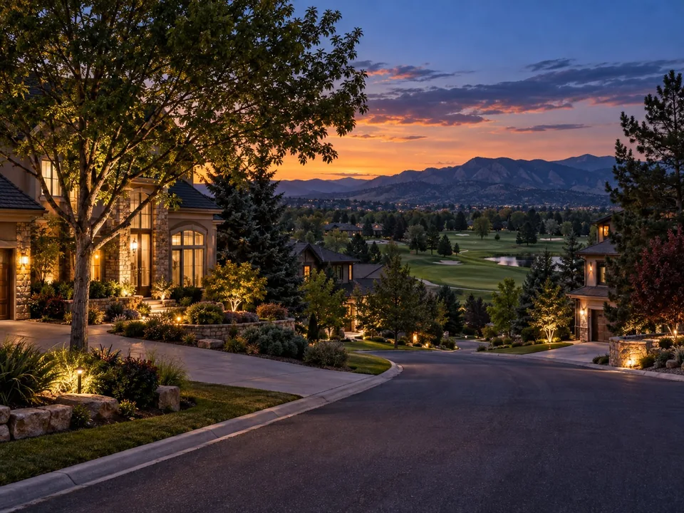 Colorado golf-course neighborhood editorial image
