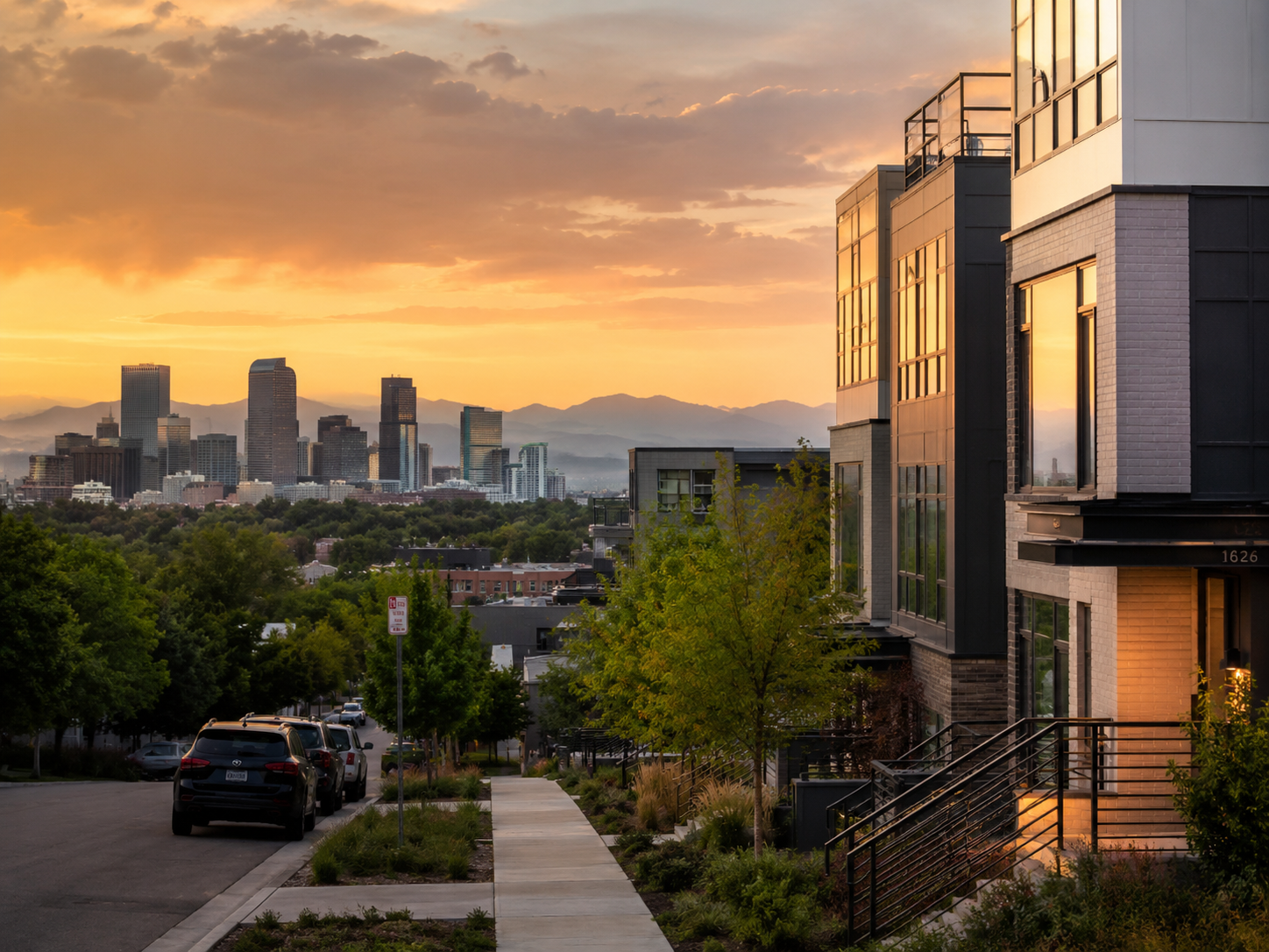 Denver skyline with Colorado neighborhood views